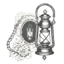 oil lantern tattoo design idea