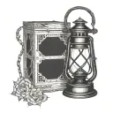 oil lantern tattoo design idea