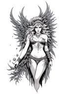 Freya Nordic goddess sexy fit tattoo design idea