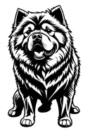 chow chow chow silhouette tattoo design idea