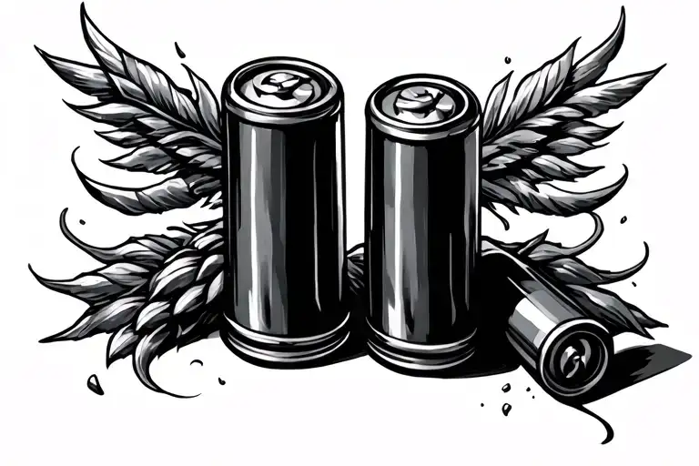 2 shotgun shells tattoo design idea