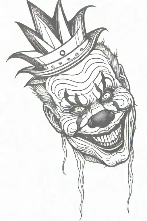 Scary clown full height tattoo design idea