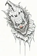 Scary clown full height tattoo design idea