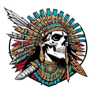 saint death aztec warrior tattoo design idea