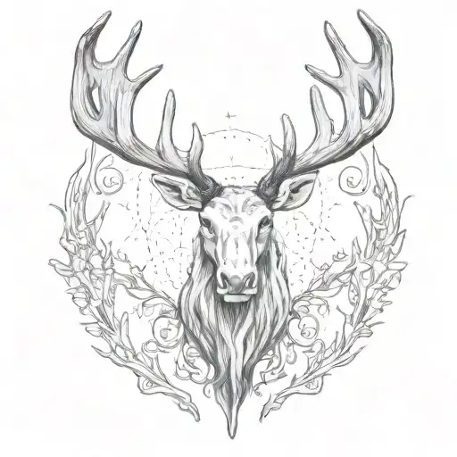 western antler moose antlers tattoo design idea
