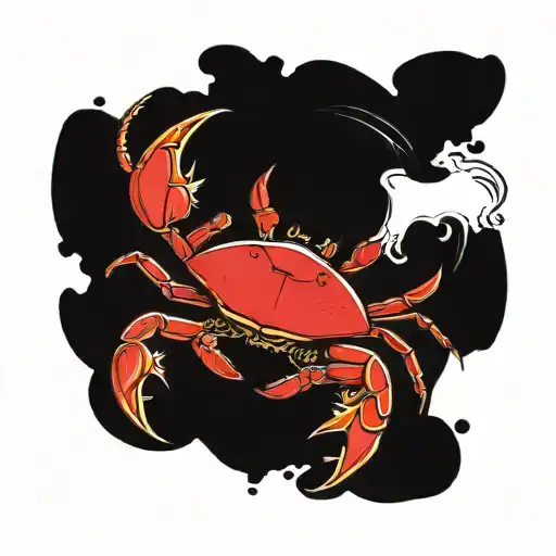 crushing a crab with a mallet mcr heathers tattoo design idea