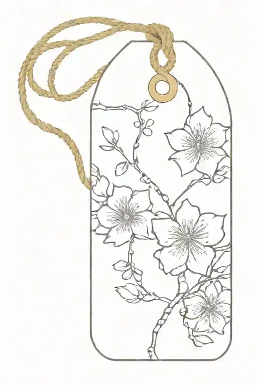 Omamori Talisman with Sakura tattoo design idea