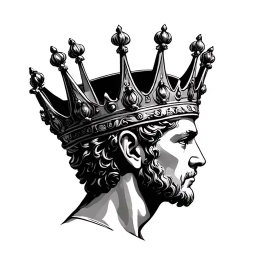 Caesar crown tattoo design idea