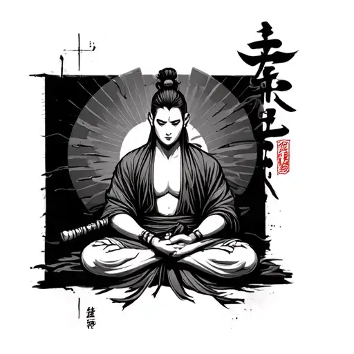 yakuza tattoo on forarm band warrior meditating tattoo design idea