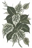 kintsugi pothos leaves tattoo design idea