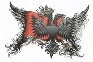 Albanian flag tattoo design idea