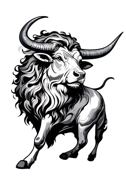 taurus bull leo zodiac sign tattoo design idea