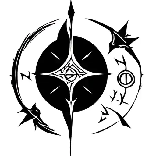 Norse protection sigil incorporating runes  tattoo design idea