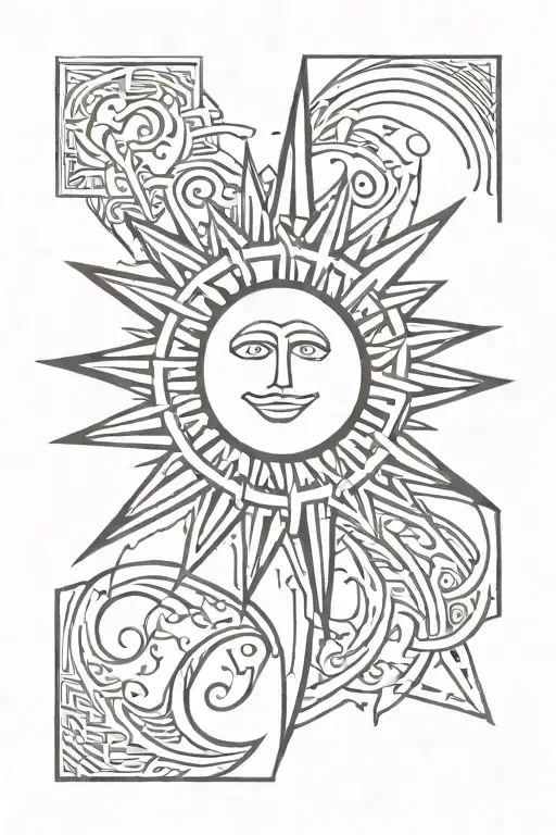 uruguay sun tattoo design idea