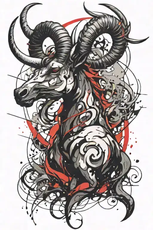 Capricorn zodiac symbol intertwined within each other tattoo design idea