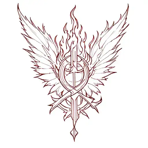 Fairy Tail Guild Emblem and Flames tattoo design idea