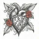j as a broken heart tattoo design idea