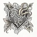 j as a broken heart tattoo design idea