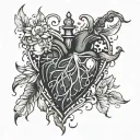 j as a broken heart tattoo design idea