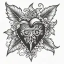j as a broken heart tattoo design idea