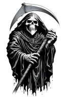 grim reaper with scythe tattoo design idea