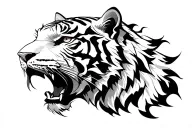 white tiger head tattoo design idea