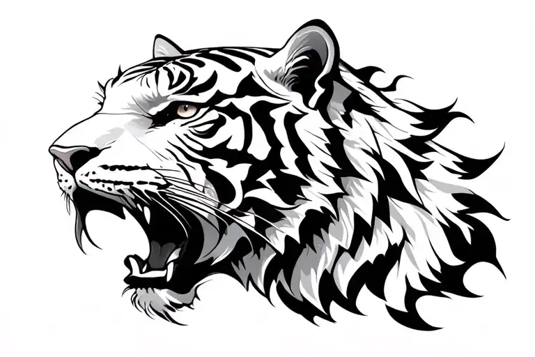 white tiger head tattoo design idea