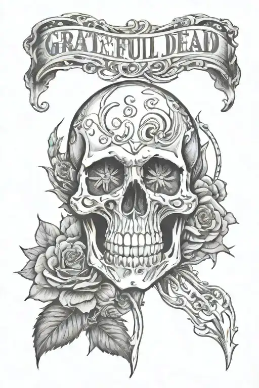 memorial for dad, born 1969, loved the grateful dead tattoo design idea