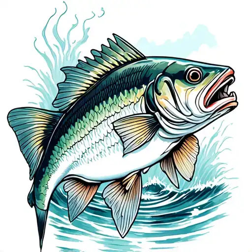 bass Fishing Memorial tattoo design idea