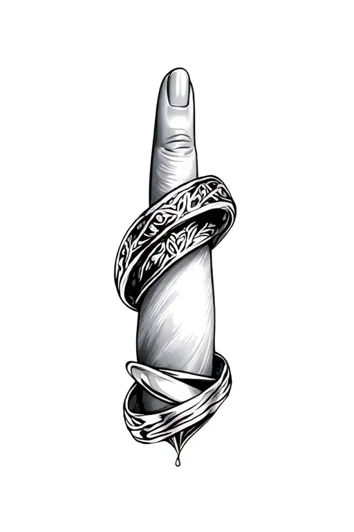 wedding ring finger tattoo design idea