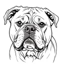 American bulldog head tattoo design idea
