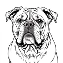 American bulldog head tattoo design idea