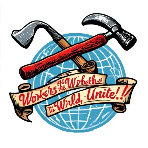 "Workers of the World, Unite!" Hammer and Sickle tattoo design idea