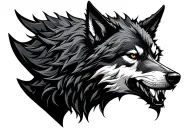 evil wolf tattoo design idea