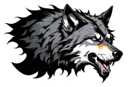 evil wolf tattoo design idea