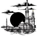 can you generate a tattoo ideea for Istanbul. I want to tattoo to be a mix of what the city represented throughout the h tattoo design idea