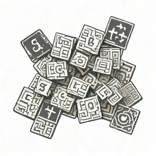 scrabble tiles pattern style tattoo design idea