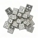 scrabble tiles pattern style tattoo design idea