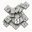 scrabble tiles pattern style tattoo design idea