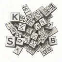 scrabble tiles pattern style tattoo design idea