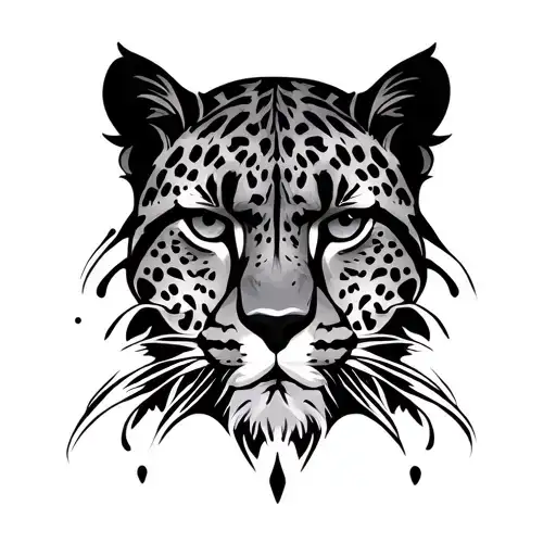 tribal bands with cheetah print in the middle tattoo design idea