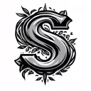 Boco with initial s hidden tattoo design idea