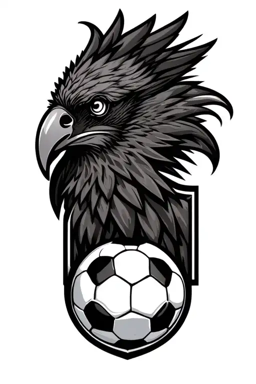 Adler black and white Soccer Team logo transformed tattoo design idea