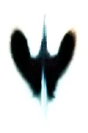 angel wings behind a sword, roses tattoo design idea