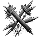 UNDEFEATED, STRENGHT, CROSS OF NAILS, DIRECTION tattoo design idea