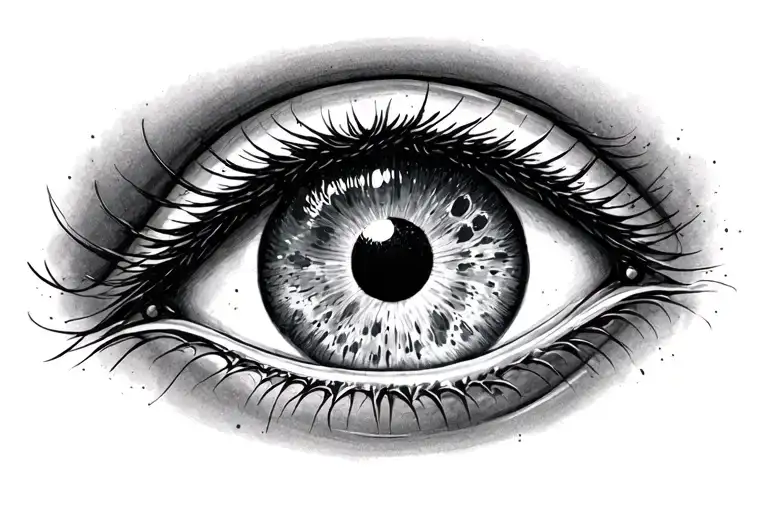 moon evil eye tattoo design idea