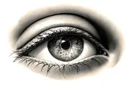 moon evil eye tattoo design idea