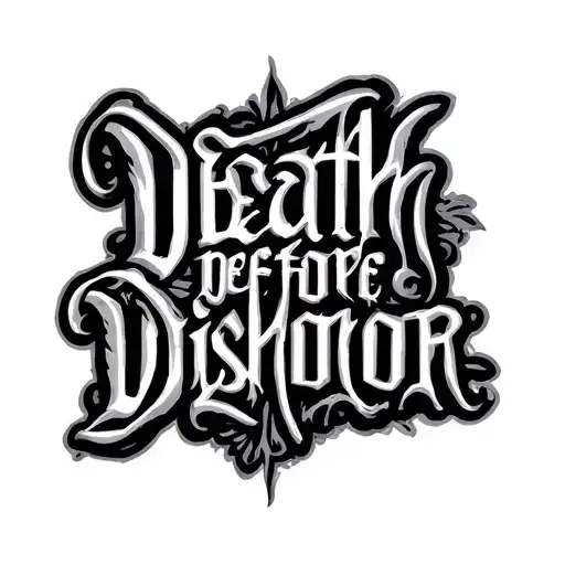 "death before dishonor" black band tattoo design idea