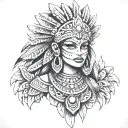 Aztec Princess tattoo design idea