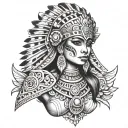 Aztec Princess tattoo design idea